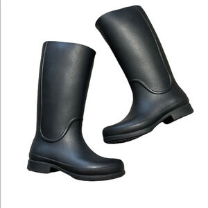 CROCS Tall Wellie Rain Boots Rubber Black Pull On Black Women’s 5 or Juniors 3